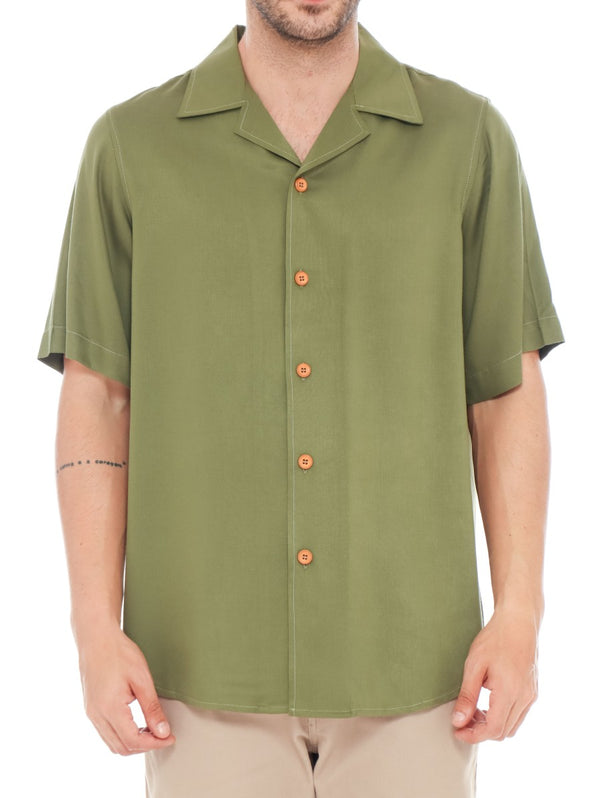Lyn Olive Green Hawaiian Shirt